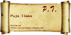 Puja Tímea névjegykártya